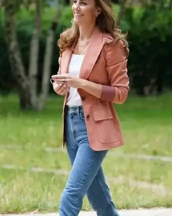Buy Kate Middleton Celebrity 2025 Coral Cargo Blazer Jacket For