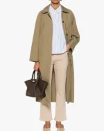 Buy Long Shirt Collar With Belt Trench Coat For Women