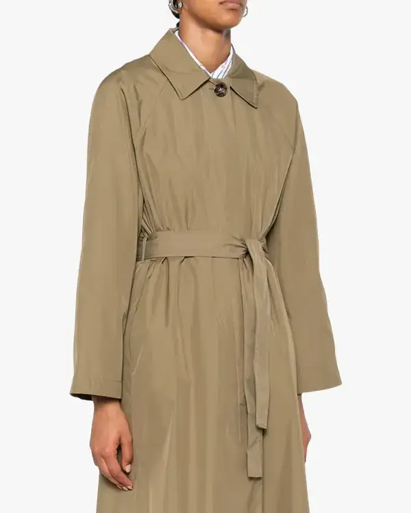 Buy Long Shirt Collar With Belt Trench Coat Women Sale
