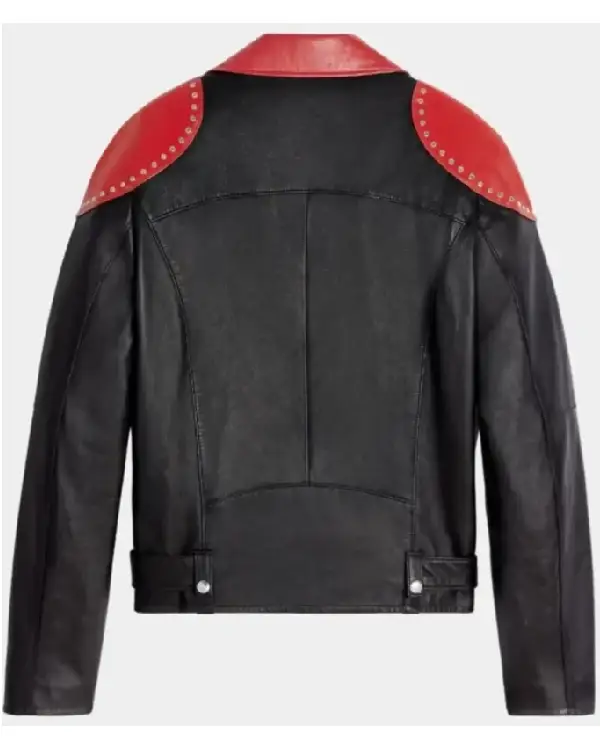 Buy Love Like This Zayn Malik 2025 Red Black & Red Leather Biker Jacket