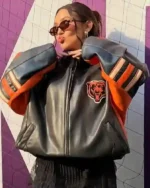 Buy National Football League 2025 Alannah Davidson Chicago Bears Leather Jacket Sale
