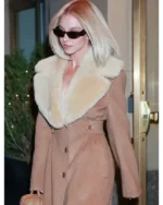 Buy New York City Street Style 2025 Sydney Sweeney 2025 Brown Shearling Fur Coat