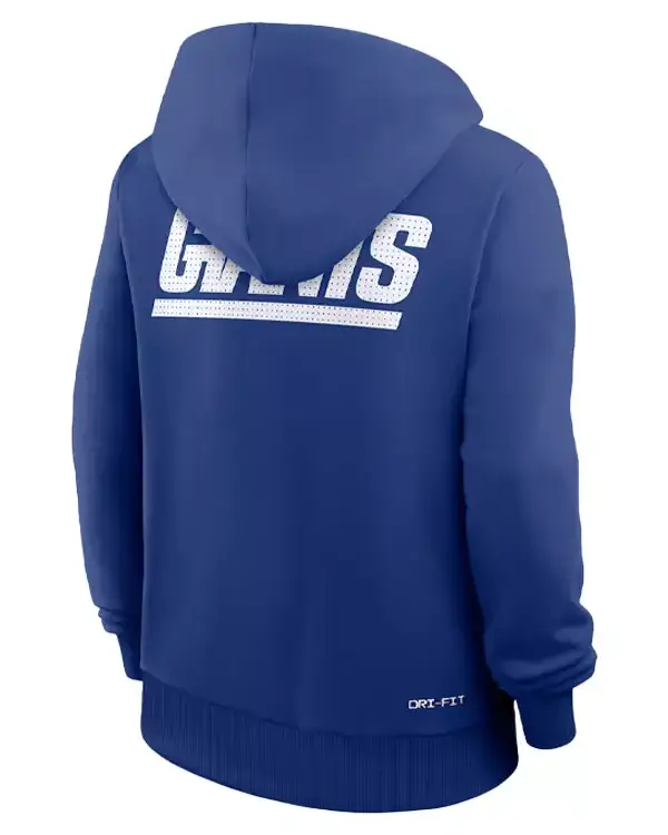 Buy New York Giants Sideline 2025 Jaxson Dart Blue Hoodie back