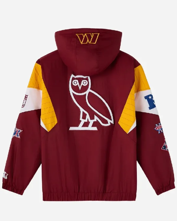 Buy October’s Very Own OVO x NFL Starter Washington Commanders Burgundy Pullover Jacket 2025