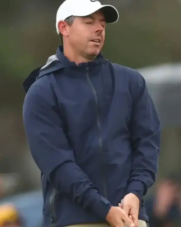 Buy Rory McIlroy Crown Australian Open 2025 Concealable Hood Dark Navy Golf Jacket