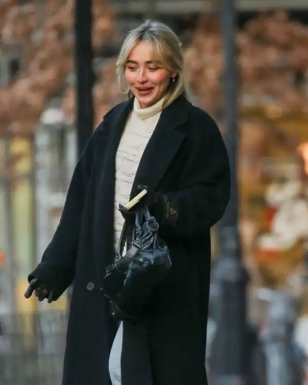 Buy Sabrina Carpenter Babaton Black Wool Cashmere Coat