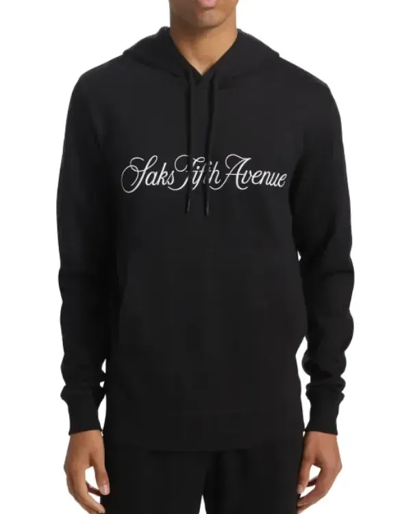Buy Saks Fifth Avenue Black Pullover Hoodie Sale