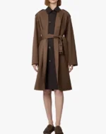 Buy Shirt Style Collar Belted trench Brown coat