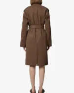 Buy Shirt Style Collar Belted trench Brown coat For Women’s Sale