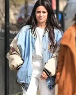 Buy Singer Camila Cabello Blue and White Mickey Mouse Varsity Jacket