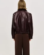 Buy Source Unknown Leather Jacket Burgundy For Men And Women Sale Style 2 Back