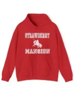 Buy Strawberry Mansion Pullover Fleece Hoodie Sale Red