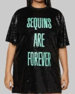 Buy Taylor Swift Sequins Are Forever Black T-Shirt Dress Sale