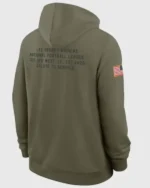 Buy Team Las Vegas Raiders Salute to Service 2025 Green Pullover Hoodie