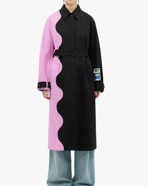 Buy Two-Tone Trench Pink And Black Coat
