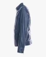 Buy U09 – Men’s Midnight Blue Genuine Leather Cafe Racer Jacket