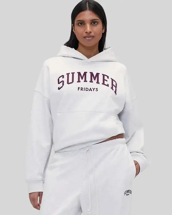 Buy Unisex Gap × Summer Fridays Oversized Logo Grey Pullover Hoodie