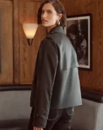 Buy Women’s Love & Roses Black Faux Leather Cropped Trench Jacket