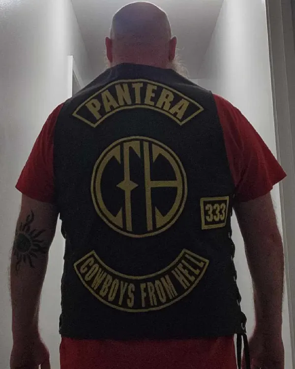 Buy Zakk Wylde Pantera Black Leather Vest back