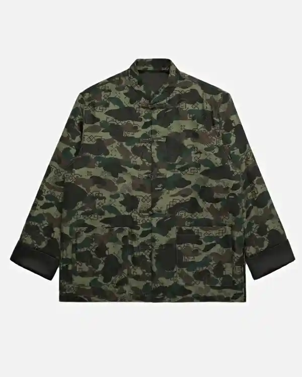 CLOT × BAPE Chinese Silk Padded Jacket