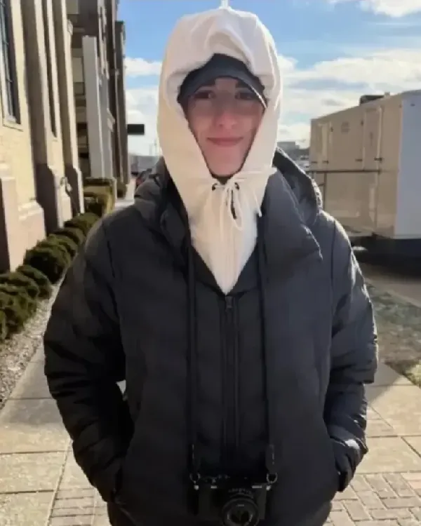 Caitlin Clark Black Hooded Puffer Jacket