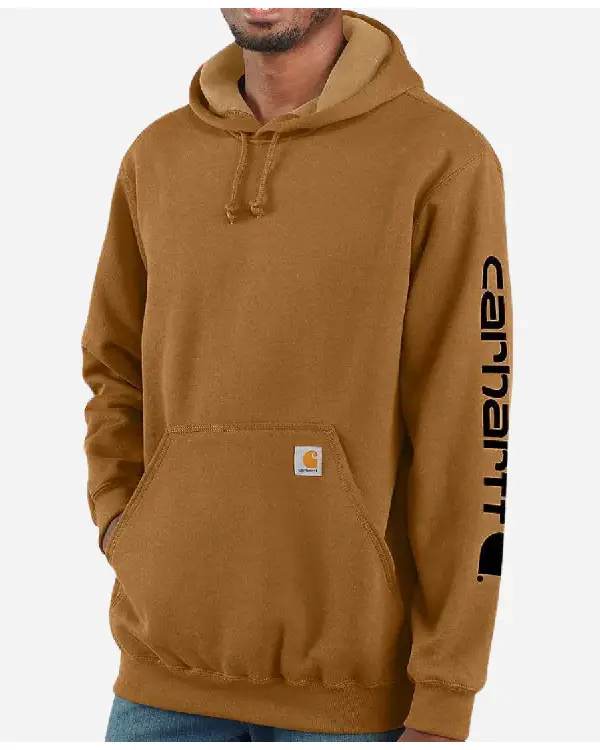 Carhartt Loose Fit Sleeve Logo Brown Hoodie