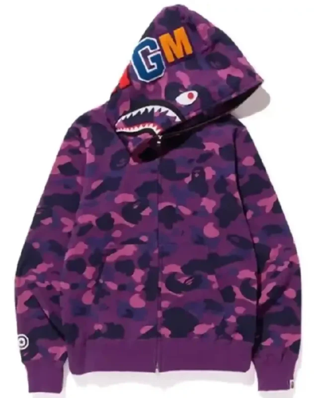 Casual Purple Bathing Ape Hoodie