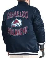 Colorado Avalanche Satin Bomber Jacket back