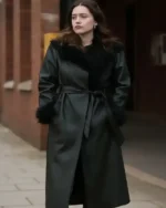 Daddy Issues Gemma Black Shearling Leather Coat