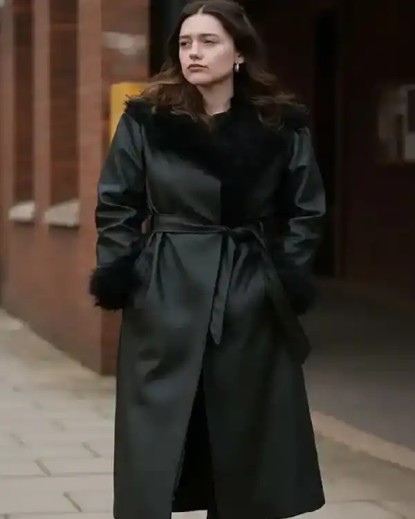 Daddy Issues Gemma Black Shearling Leather Coat