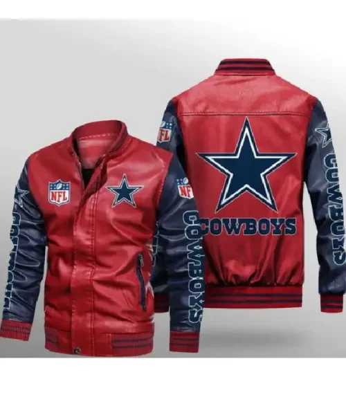 Dallas Cowboys Red Leather Jacket