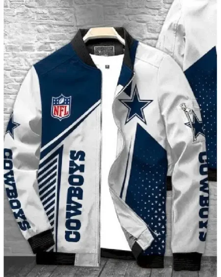Dallas Cowboys White Bomber Jacket