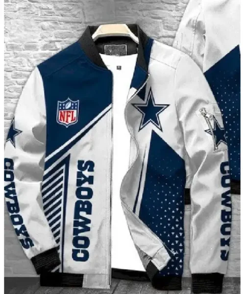 Dallas Cowboys White Bomber Jacket