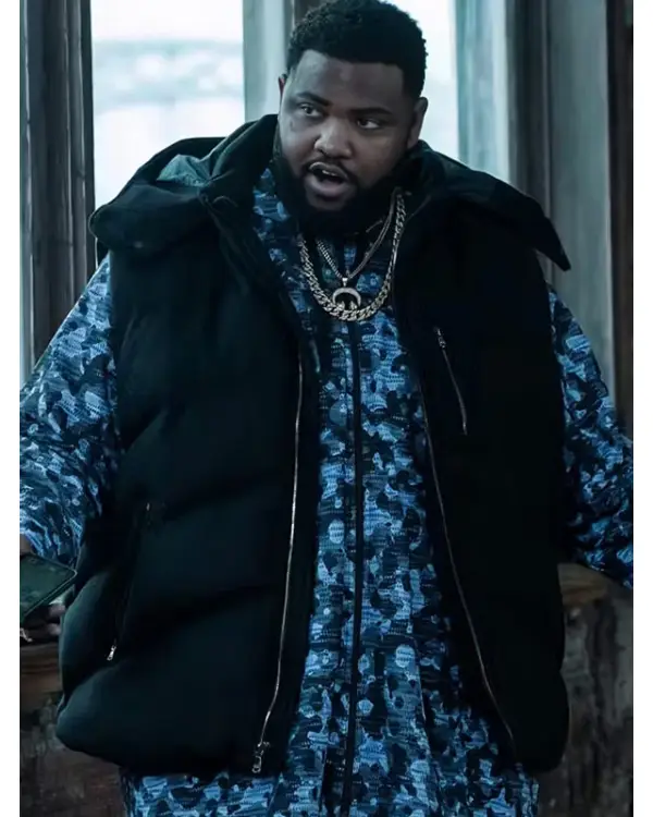 Deverin Washington Mayor of Kingstown S03 Black Puffer Vest