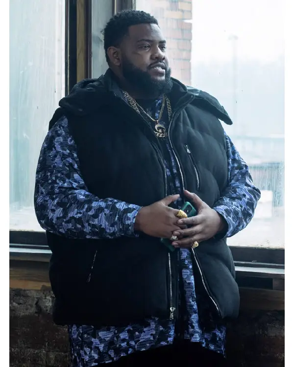 Deverin Washington Mayor of Kingstown S03 Black Puffer Vest sale