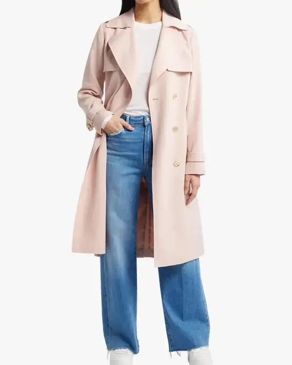 Double-breasted button Gabardine Trench Beige Coat For Women’s Sale