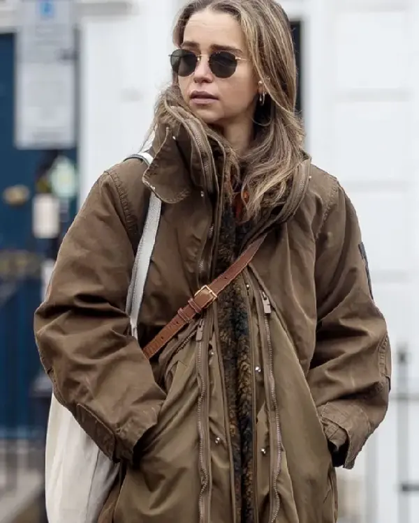 Emilia Clarke Luxurious Brown Jacket