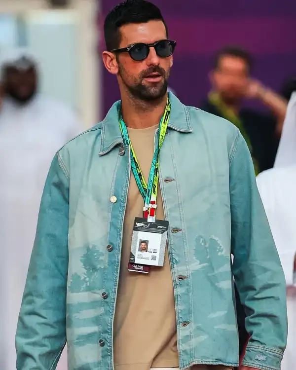 F1 Qatar Grand Prix 2025 Novak Djokovic Blue Denim Jacket For Sale