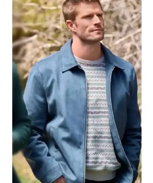 Finding Mr. Christmas Davey Fisher Blue Suede Jacket