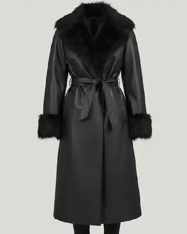 Gemma Daddy Issues Tv Series S02 Aimee Lou Wood Black Shearling Leather Coat