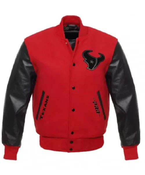 Houston Texans H-Town Red and Black Varsity Jacket