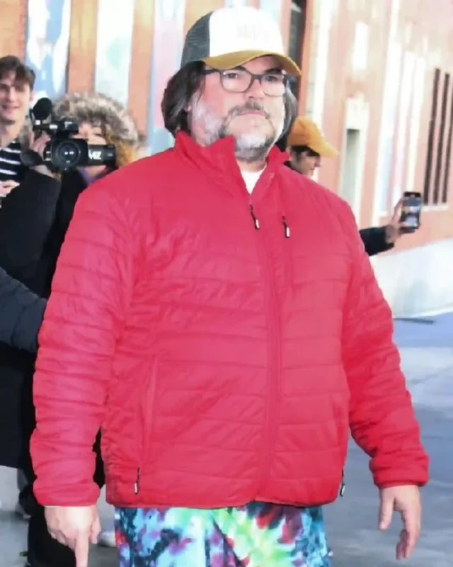 Jack Black The Drew Barrymore Show S06 Stand-Up Collar & Front Zip Closure