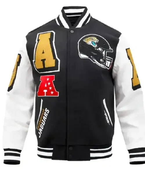 Jacksonville Jaguars Mashup Rib Varsity Wool-Leather Jacket
