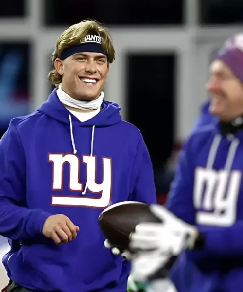 Jaxson Dart New York Giants Sideline Hoodie