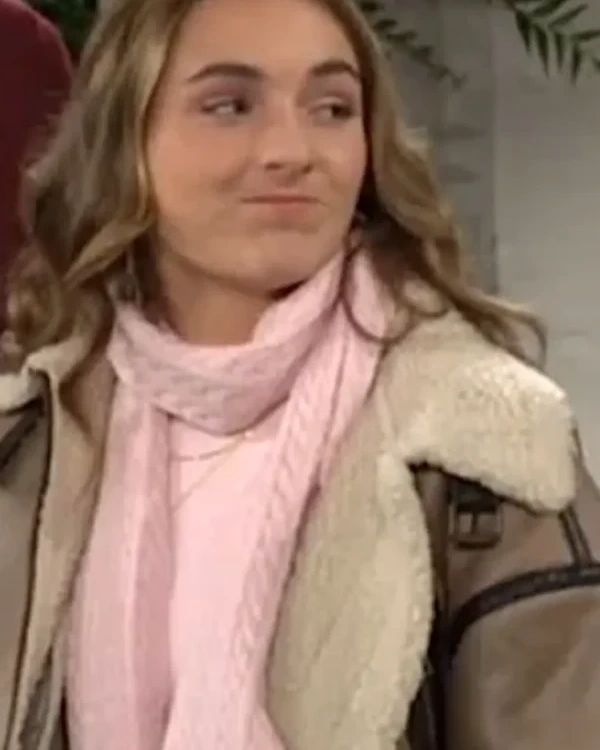 Katie Abbott Leather Sherpa Collar Jacket