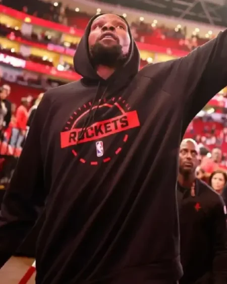 Kevin Durant Cleveland Cavaliers vs Houston Rockets Red Circular NBA Chest Logo Black