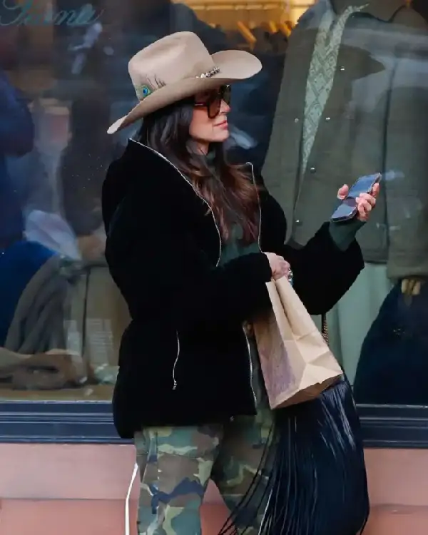 Kyle Richards Aspen 2025 Oversized Fit, Silver Zip Closure, and Western-Chic