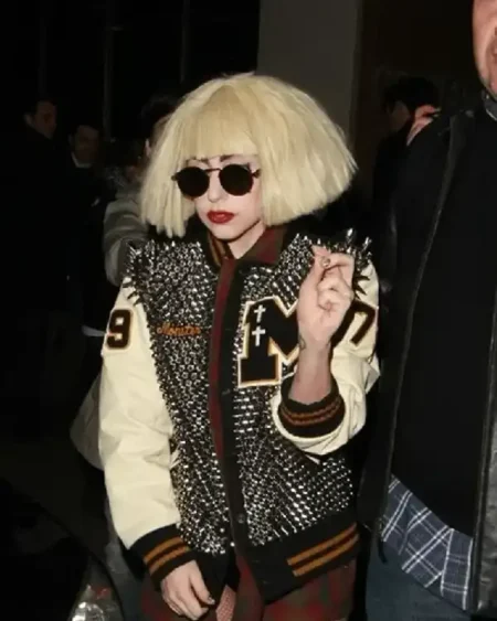 Lady Gaga Silver Varsity Jacket
