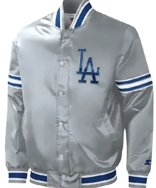 Los Angeles Dodgers Slider Gray Satin Jacket