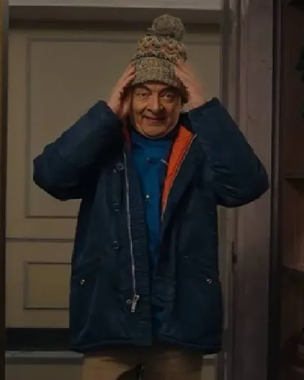 Man Vs Baby 2025 Rowan Atkinson Faux-Fur Trim & Dual-Closure Front